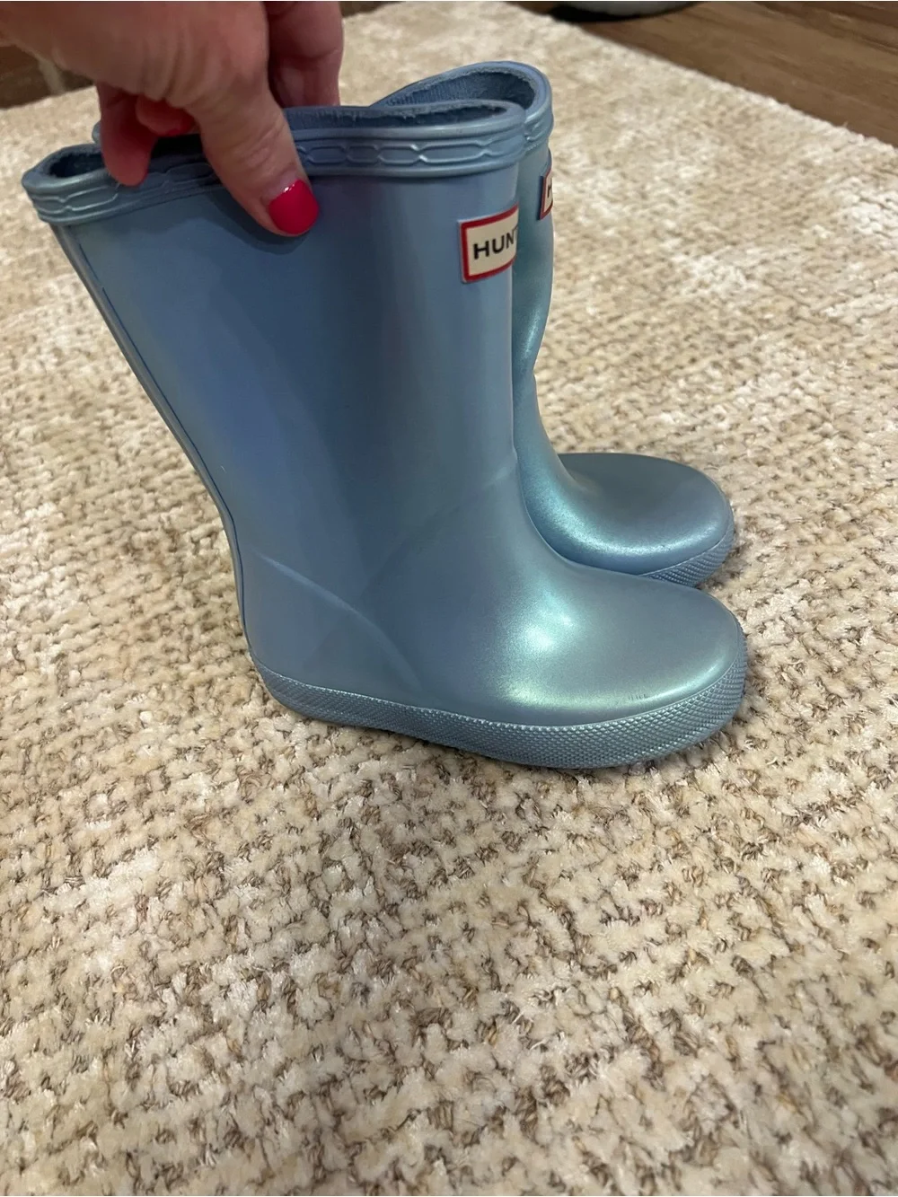 Hunter kids light blue boots